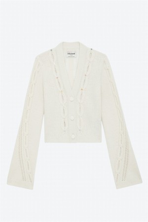 Zadig And Voltaire Barley Cardigan Off White | ZV-256435