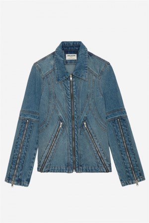 Zadig And Voltaire Bons Denim Jacket Light Blue | ZV-256409