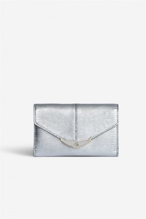 Zadig And Voltaire Borderline Metallic Wallet Silver | ZV-255907