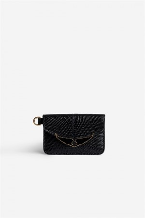 Zadig And Voltaire Borderline Pass Card Case Black | ZV-255928