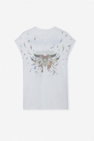 Zadig And Voltaire Cecilia Concert Wings Tee White | ZV-256279