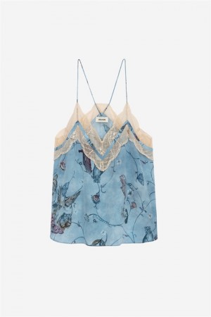 Zadig And Voltaire Christo Silk Camisole Glacier | ZV-256334