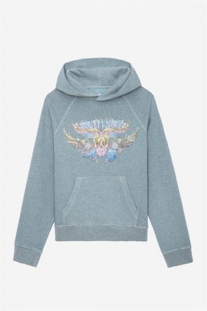 Zadig And Voltaire Georgy Concert Diamante Hoodie Glacier | ZV-256251