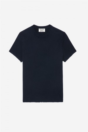 Zadig And Voltaire Jimmy T-shirt Dark Blue | ZV-256292