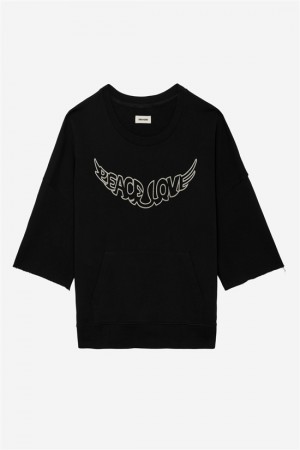 Zadig And Voltaire Kaly Love Wings Sweatshirt Carbone | ZV-256248