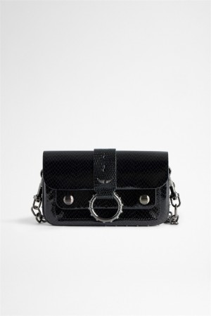 Zadig And Voltaire Kate Wallet Glossy Bag Black | ZV-255984