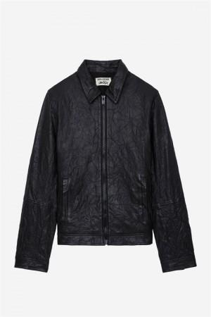 Zadig And Voltaire Lasso Zip Leather Jacket Black | ZV-255756