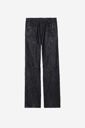 Zadig And Voltaire Pacha Leather Pants Black | ZV-256238