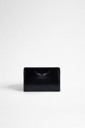 Zadig And Voltaire Pass Glossy Wallet Black | ZV-255951