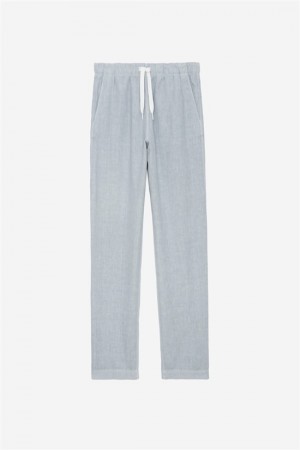 Zadig And Voltaire Pixel Linen Pants Sky Blue | ZV-255727