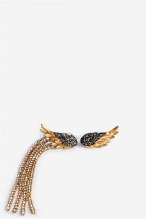 Zadig And Voltaire Rock Feather Earrings Old Gold | ZV-255874