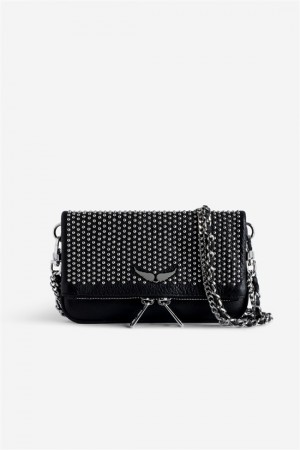 Zadig And Voltaire Rock Nano Plumetis Bag Black | ZV-256160