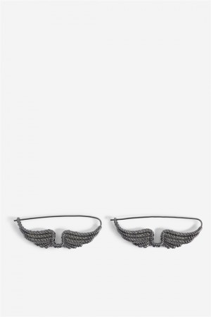 Zadig And Voltaire Rock Piercing Earrings Shiny Gun | ZV-255891