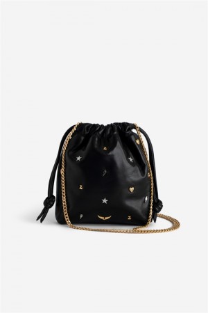 Zadig And Voltaire Rock To Go Lucky Charms Bag Black | ZV-256077