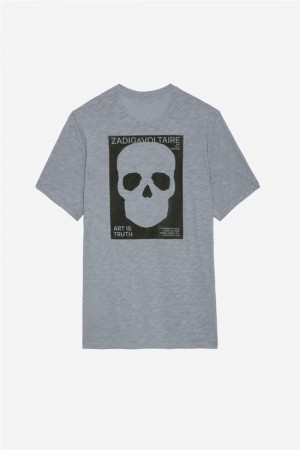 Zadig And Voltaire Stockholm Skull T-shirt Iron | ZV-255685