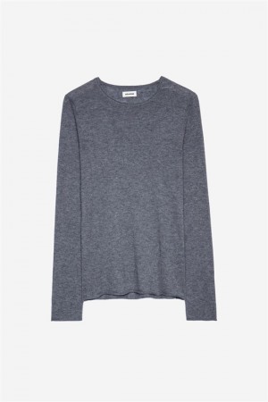 Zadig And Voltaire Teiss Cashmere Sweater Grey Melange | ZV-255767