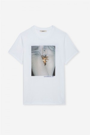 Zadig And Voltaire Tommy Photoprint T-shirt White | ZV-255713