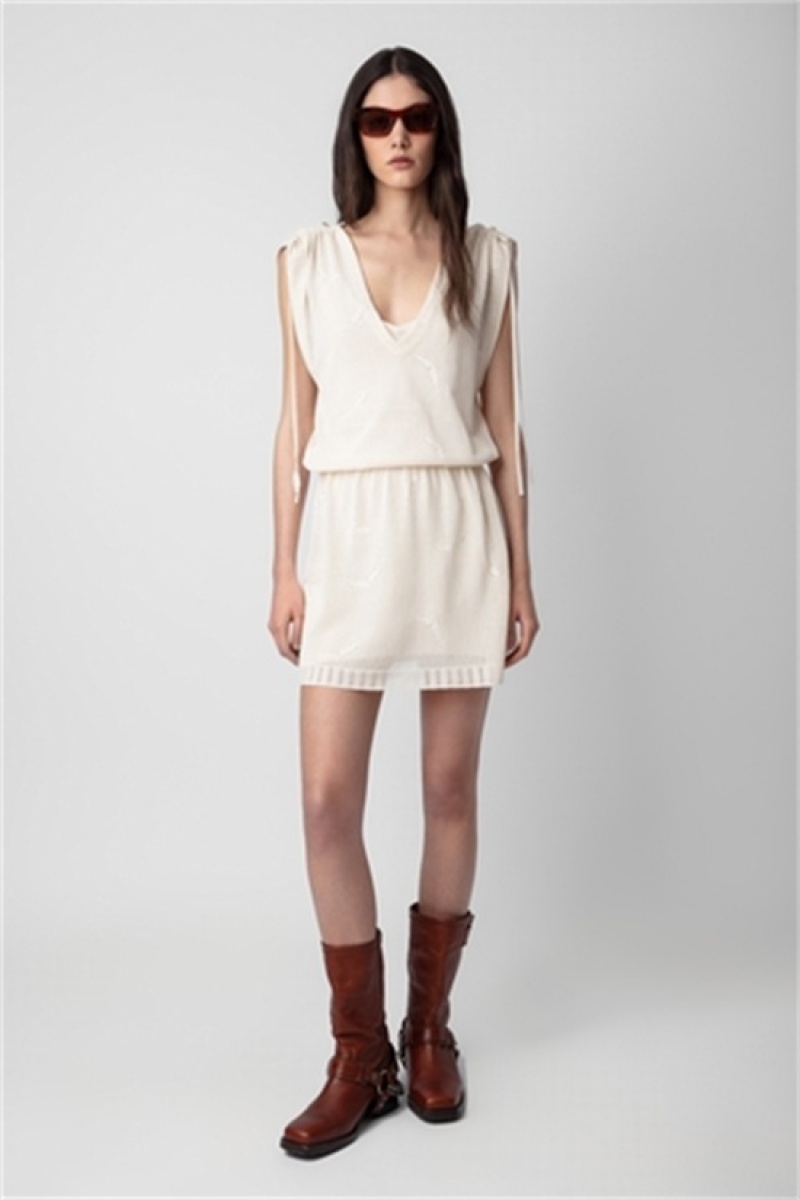 Zadig And Voltaire Alanis Dress Off White | ZV-256378