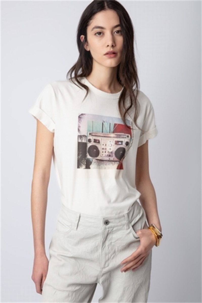 Zadig And Voltaire Anya Photoprint T-shirt Judo | ZV-256262