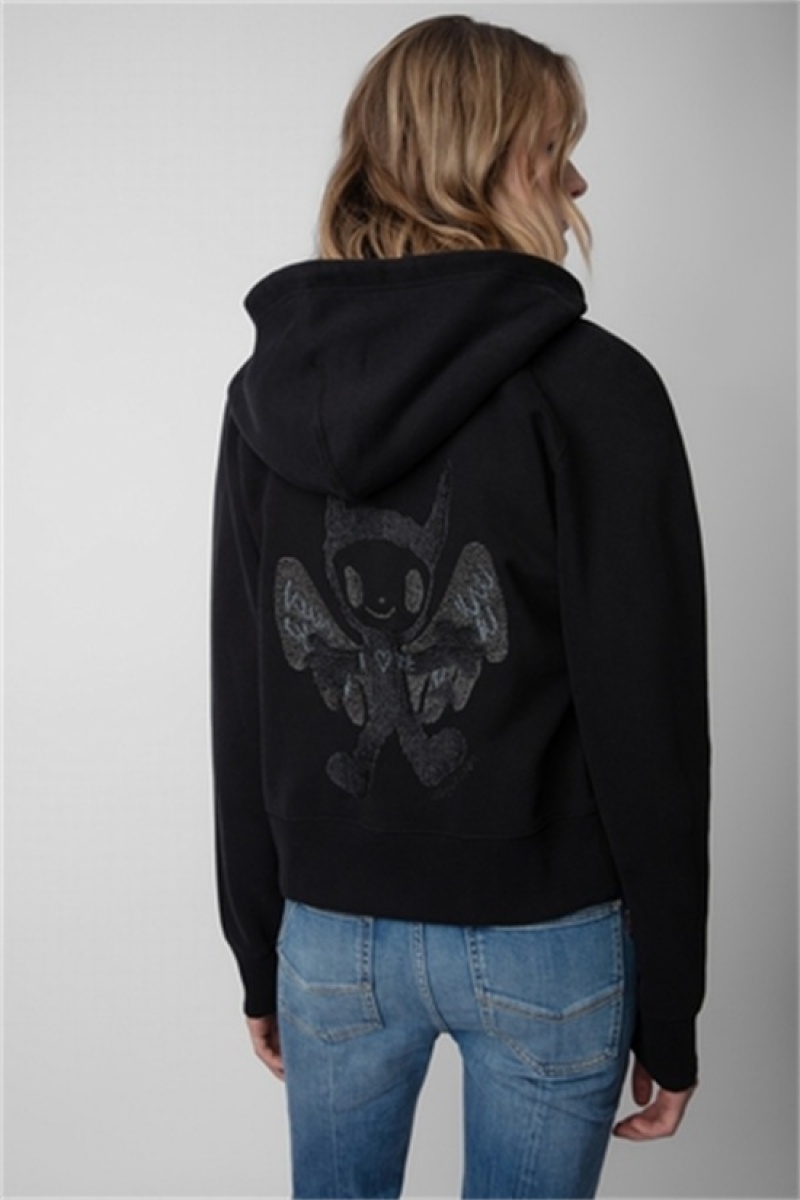 Zadig And Voltaire Aspene Devil Sweatshirt Black | ZV-256246