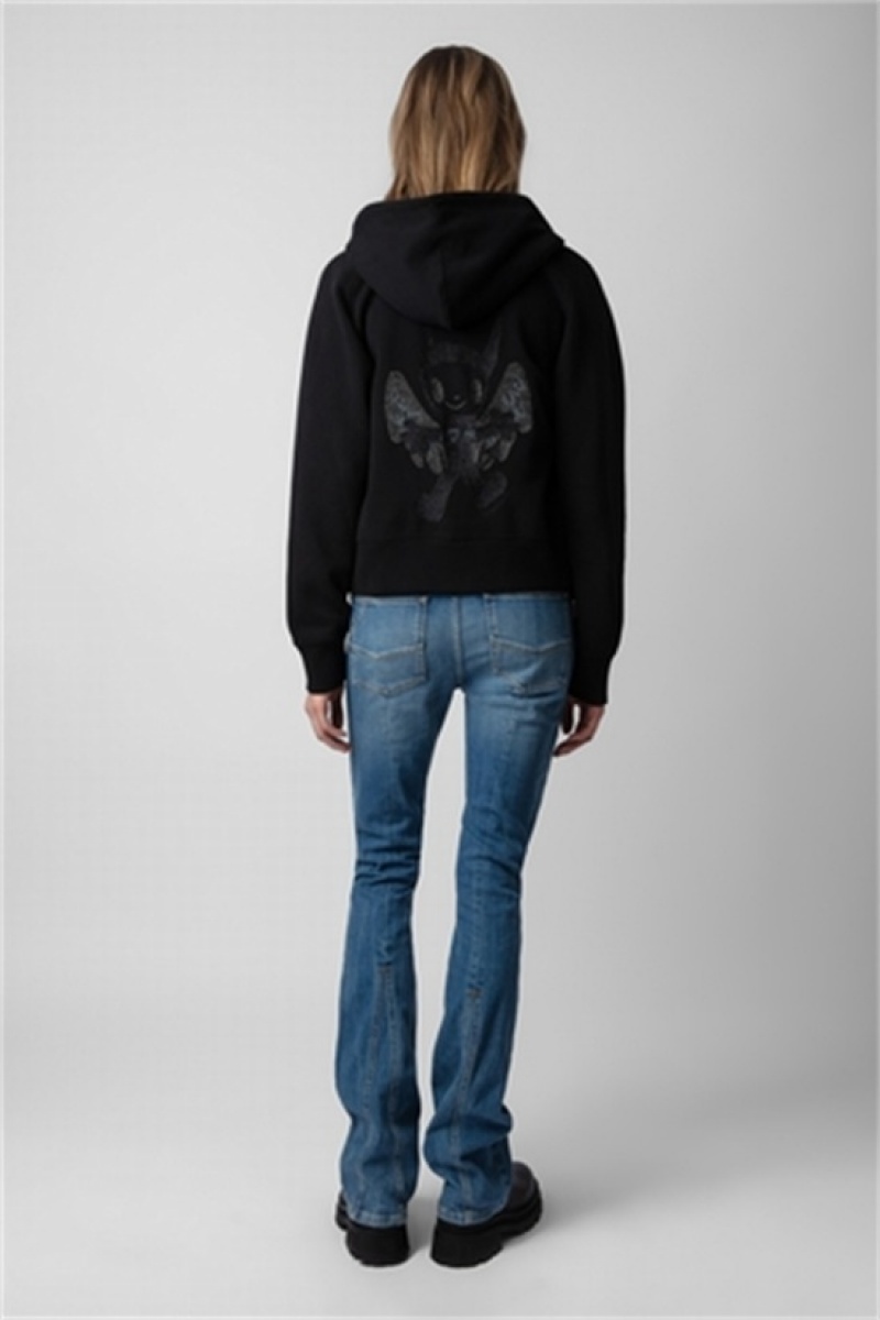 Zadig And Voltaire Aspene Devil Sweatshirt Black | ZV-256246