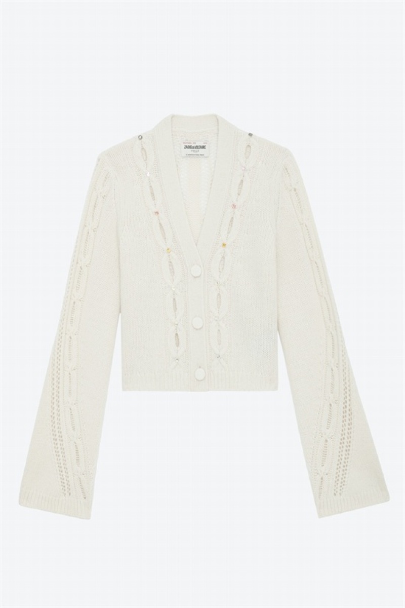 Zadig And Voltaire Barley Cardigan Off White | ZV-256435