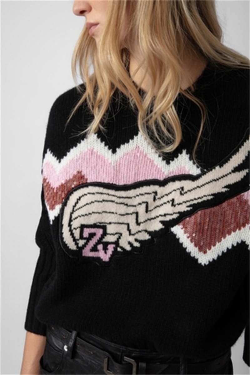 Zadig And Voltaire Bleez Sequin Sweater Black | ZV-256449