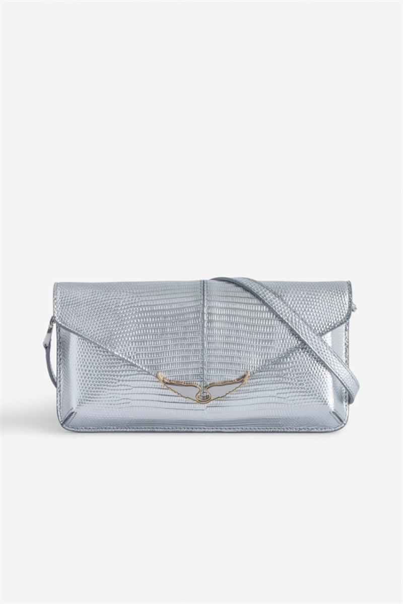 Zadig And Voltaire Borderline Metallic Clutch Silver | ZV-256034