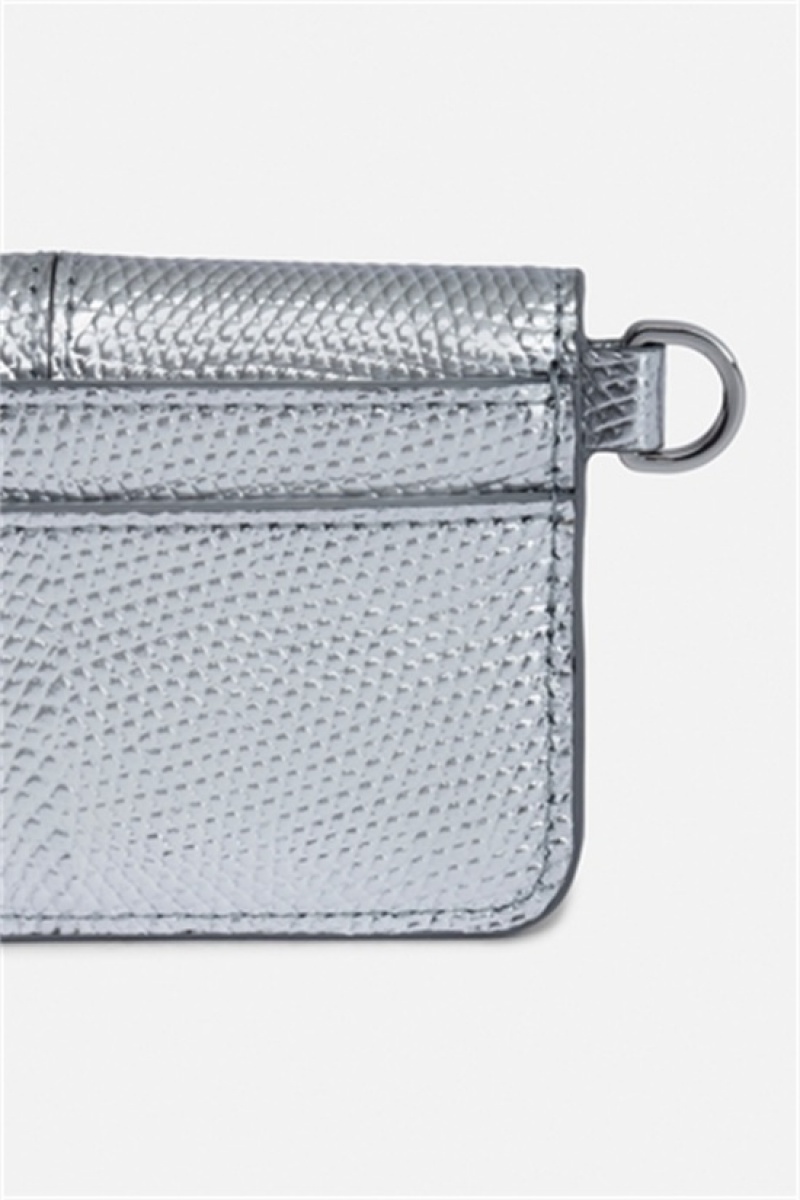 Zadig And Voltaire Borderline Pass Card Holder Silver | ZV-255929