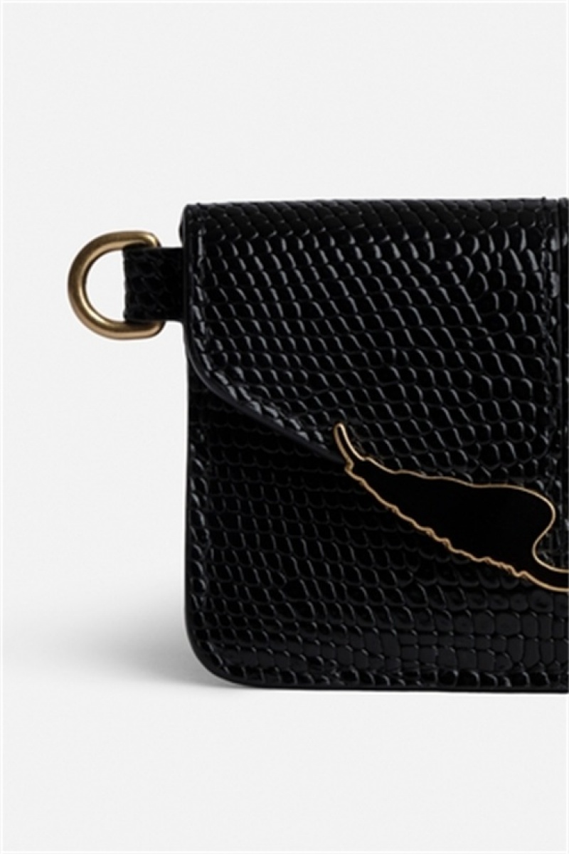 Zadig And Voltaire Borderline Pass Card Case Black | ZV-255928