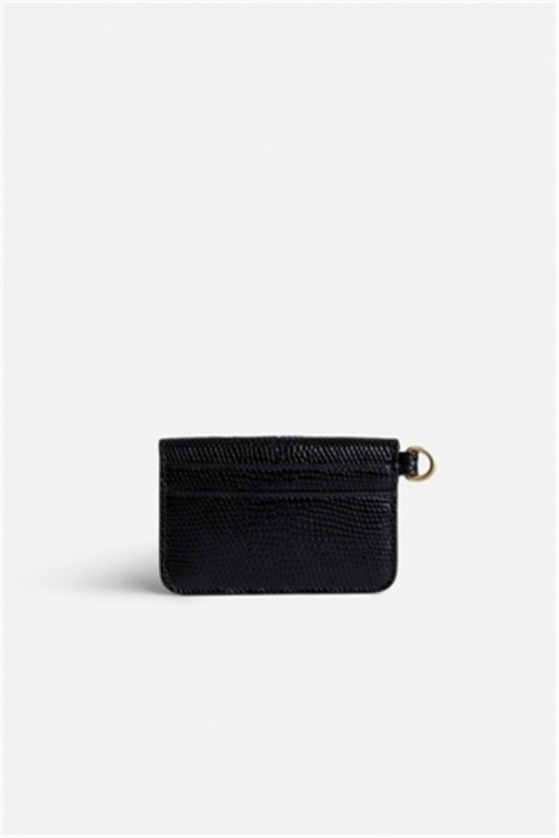 Zadig And Voltaire Borderline Pass Card Case Black | ZV-255928