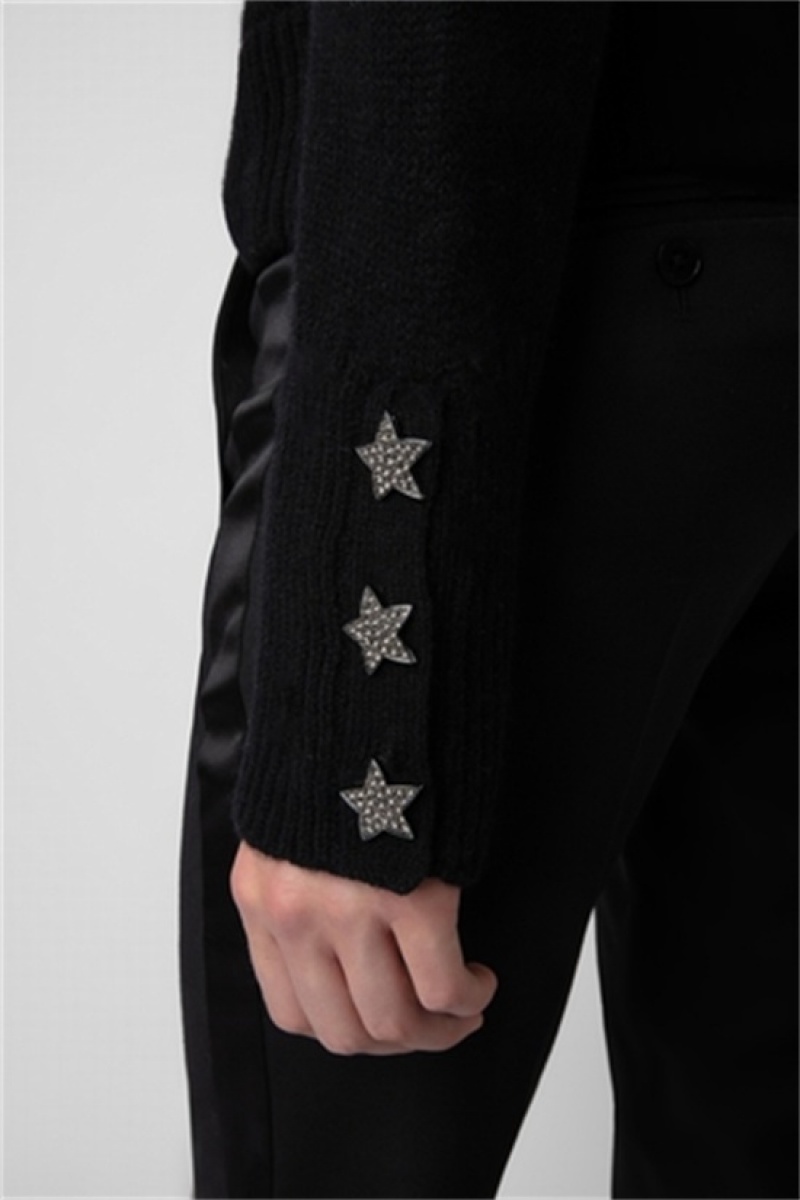 Zadig And Voltaire Boxy Jewelled Sweater Black | ZV-256456