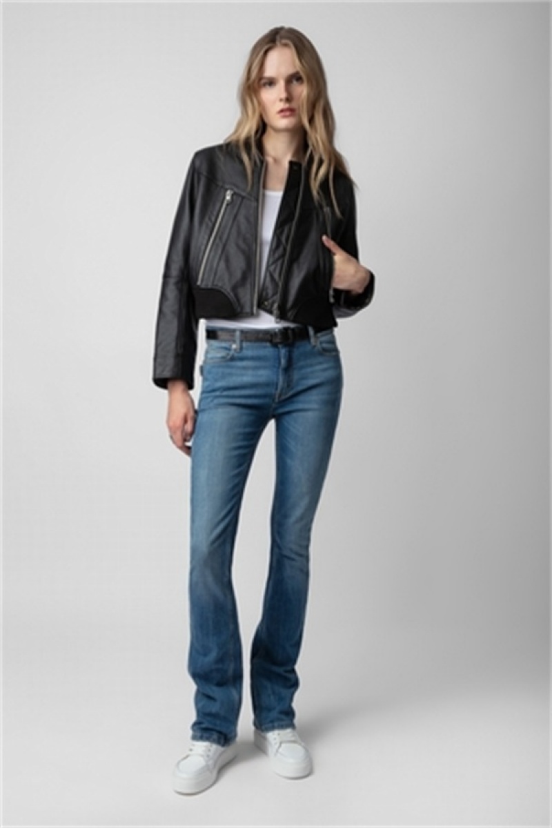 Zadig And Voltaire Bunta Leather Jacket Black | ZV-256418