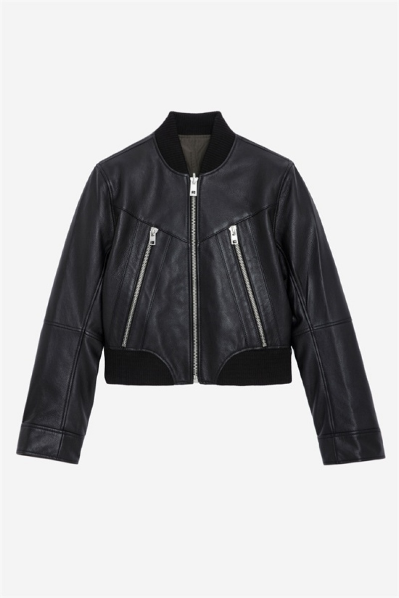 Zadig And Voltaire Bunta Leather Jacket Black | ZV-256418