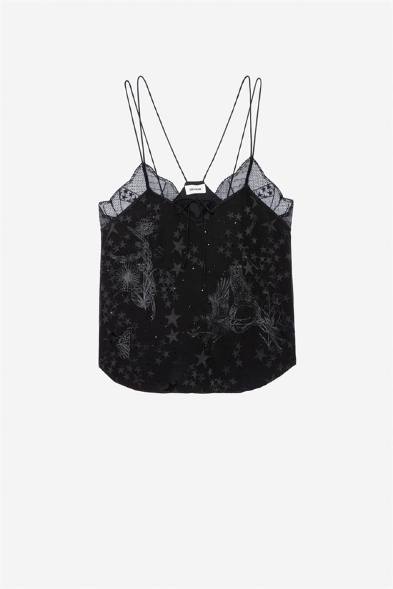 Zadig And Voltaire Capela Silk Top Black | ZV-256339