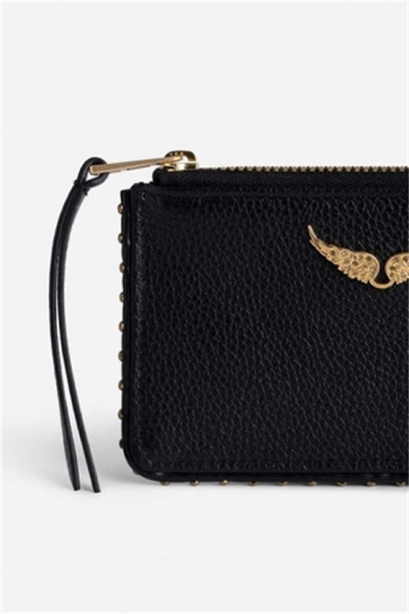 Zadig And Voltaire Card Holder Black Gold | ZV-255922