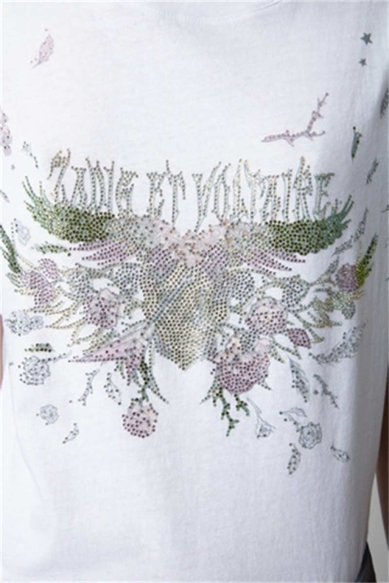 Zadig And Voltaire Cecilia Concert Wings Tee White | ZV-256279