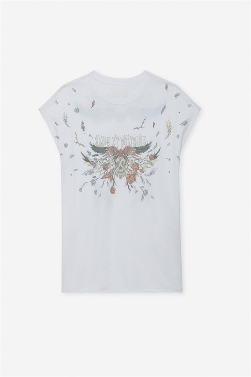 Zadig And Voltaire Cecilia Concert Wings Tee White | ZV-256279