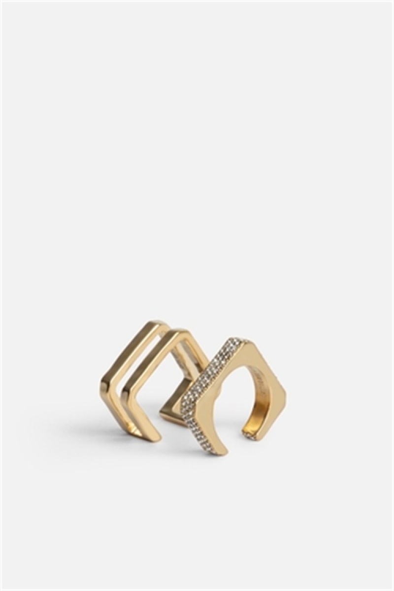 Zadig And Voltaire Cecilia Strass Rings Old Gold | ZV-255870