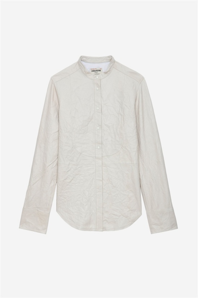 Zadig And Voltaire Chic Crinkled Leather Shirt Judo | ZV-256301