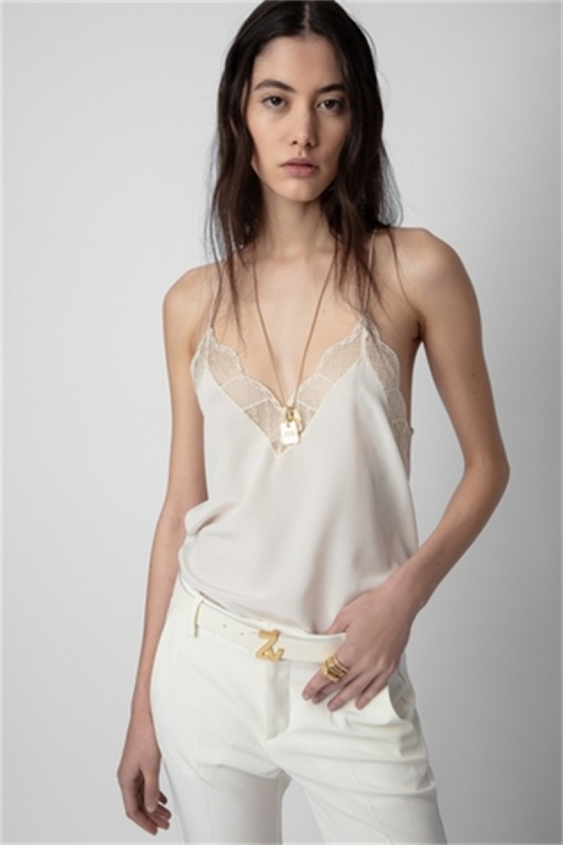 Zadig And Voltaire Christy Camisole Off White | ZV-256320