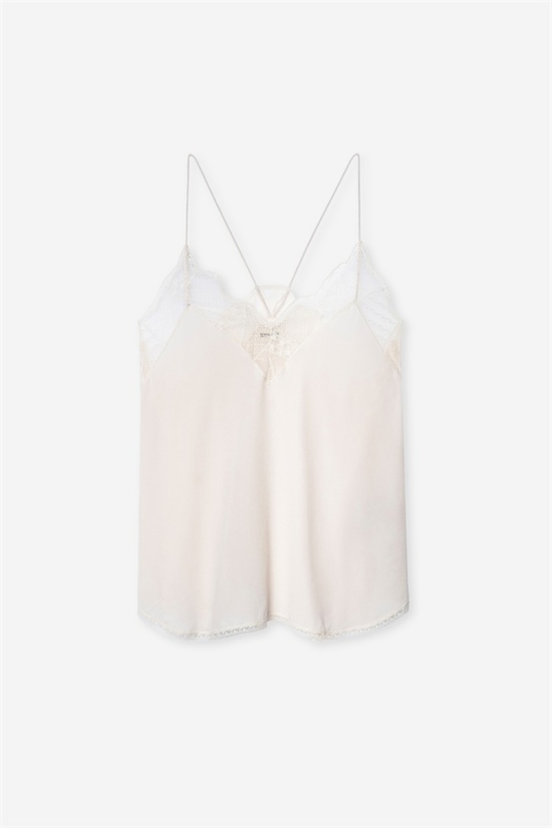 Zadig And Voltaire Christy Camisole Off White | ZV-256320