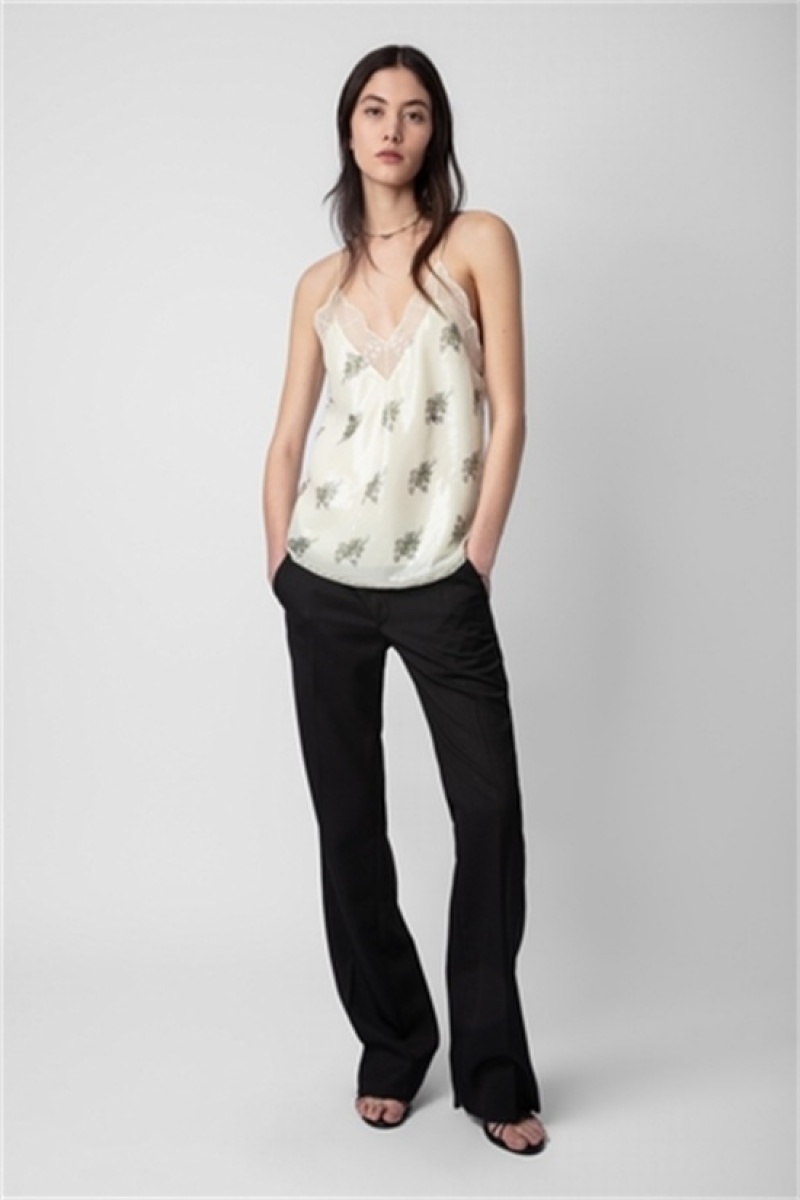 Zadig And Voltaire Christy Sequins Top Mastic | ZV-256303