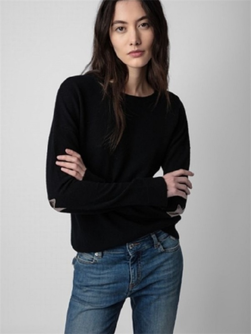 Zadig And Voltaire Cici Patch C Sweater Black | ZV-256464