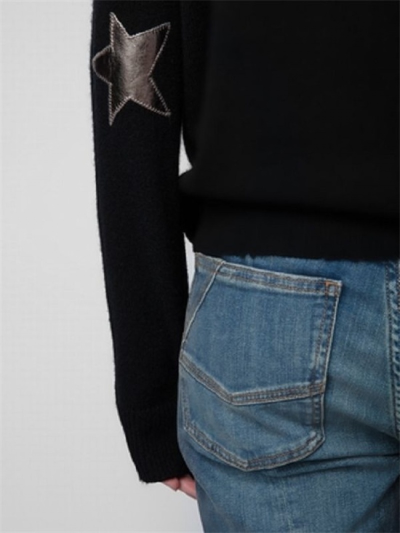 Zadig And Voltaire Cici Patch C Sweater Black | ZV-256464