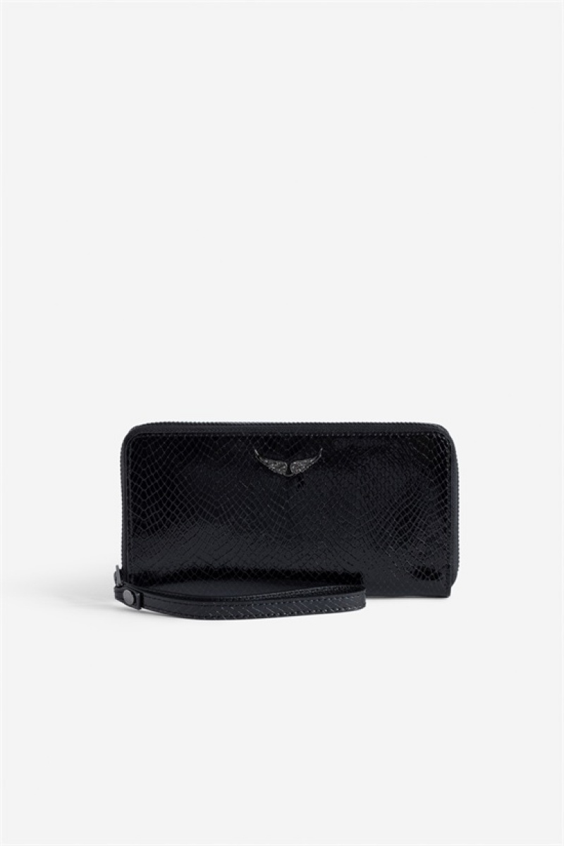 Zadig And Voltaire Compagnon Glossy Wallet Black | ZV-255902