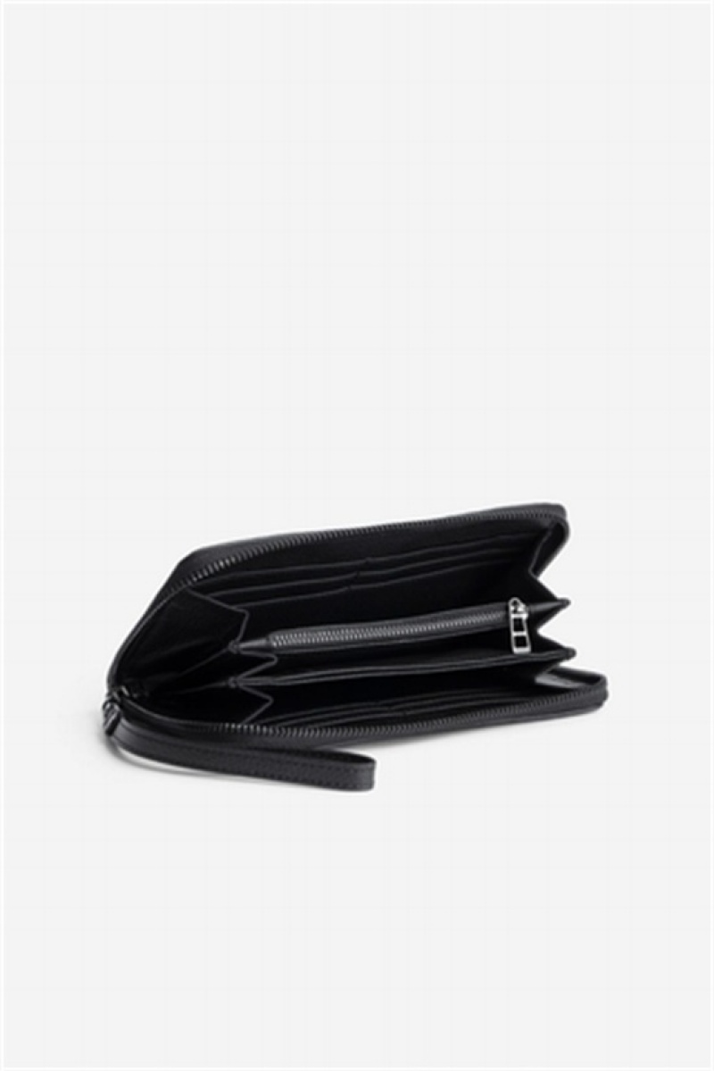 Zadig And Voltaire Compagnon Soft Savage Wallet Black | ZV-255903