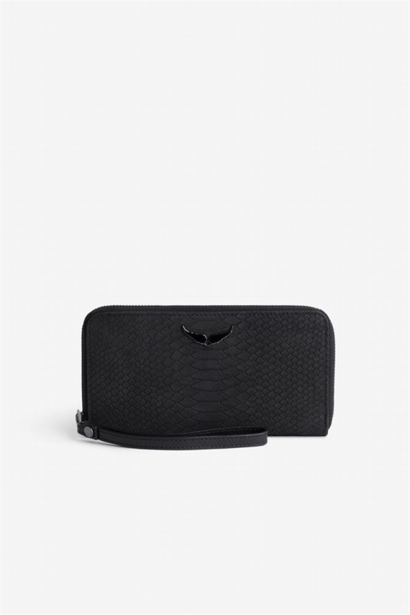 Zadig And Voltaire Compagnon Soft Savage Wallet Black | ZV-255903