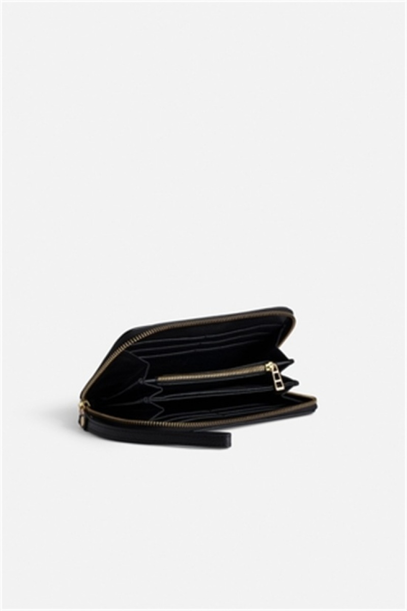 Zadig And Voltaire Compagnon Wallet Black Gold | ZV-255906