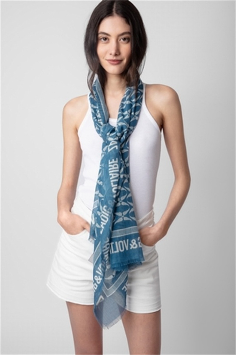 Zadig And Voltaire Delta Rock Scarf Pacific | ZV-255815